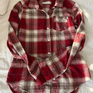 Abercrombie Kids Red and Gray Plaid Shirt